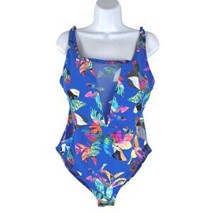 La Blanca One‎ Piece Swimsuit Size 16 Havana Tropics Mesh Floral SW-2021